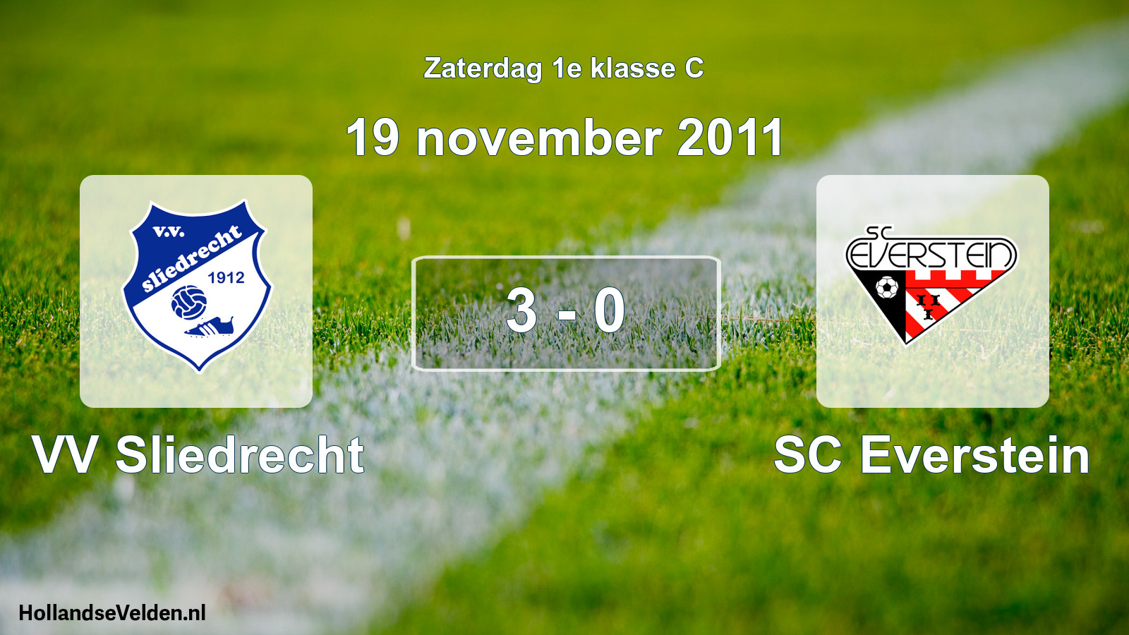 Total number of matches played: VV Sliedrecht - SC Everstein 3 - 0 (19 November 2011)