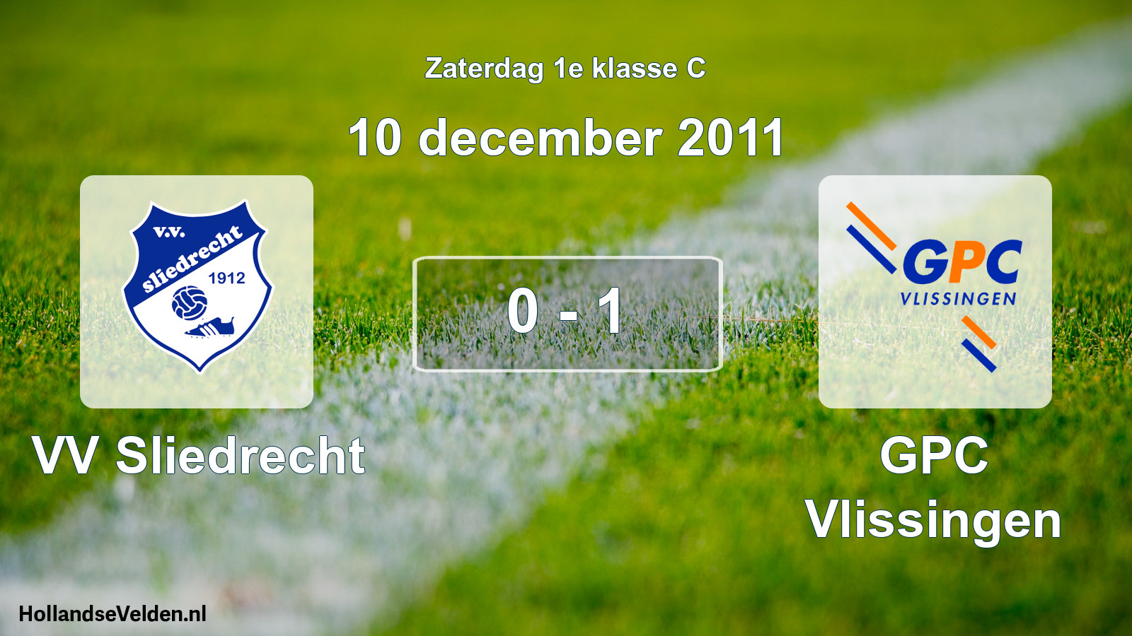 Total number of matches played: VV Sliedrecht - GPC Vlissingen 0 - 1 (10 December 2011)