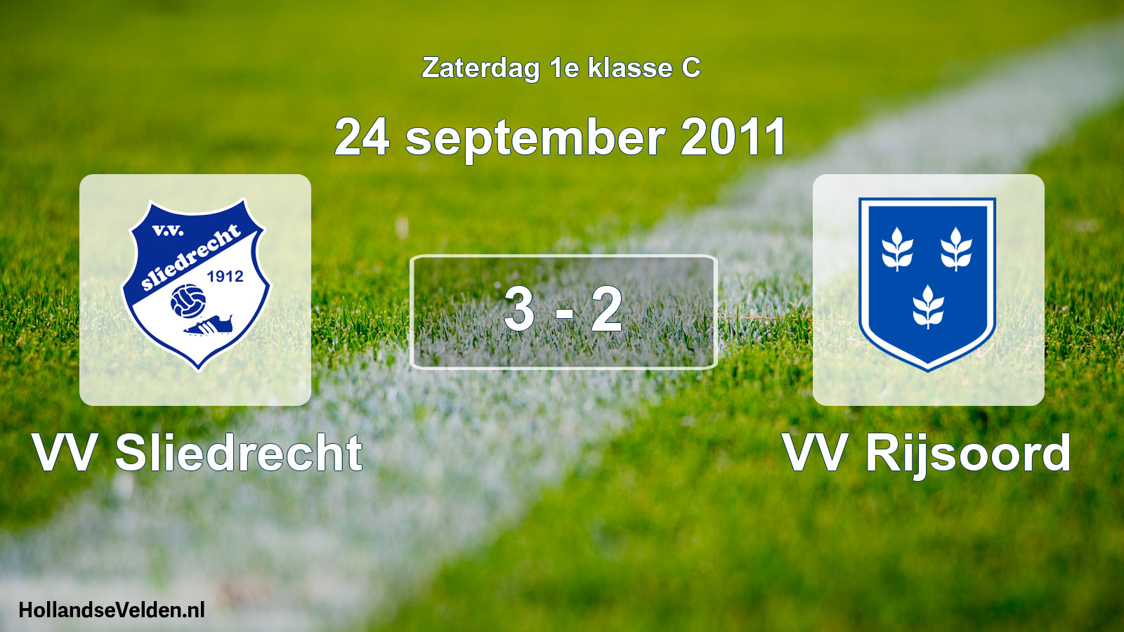Total number of matches played: VV Sliedrecht - VV Rijsoord 3 - 2 (24 September 2011)