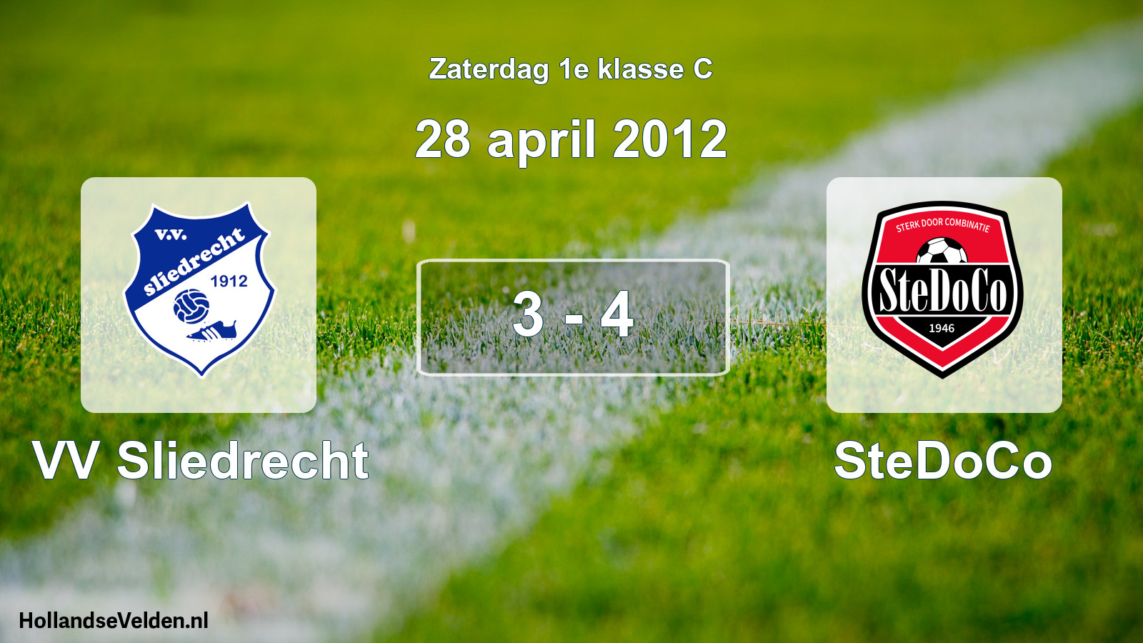 Total number of matches played: VV Sliedrecht - SteDoCo 3 - 4 (28 April 2012)