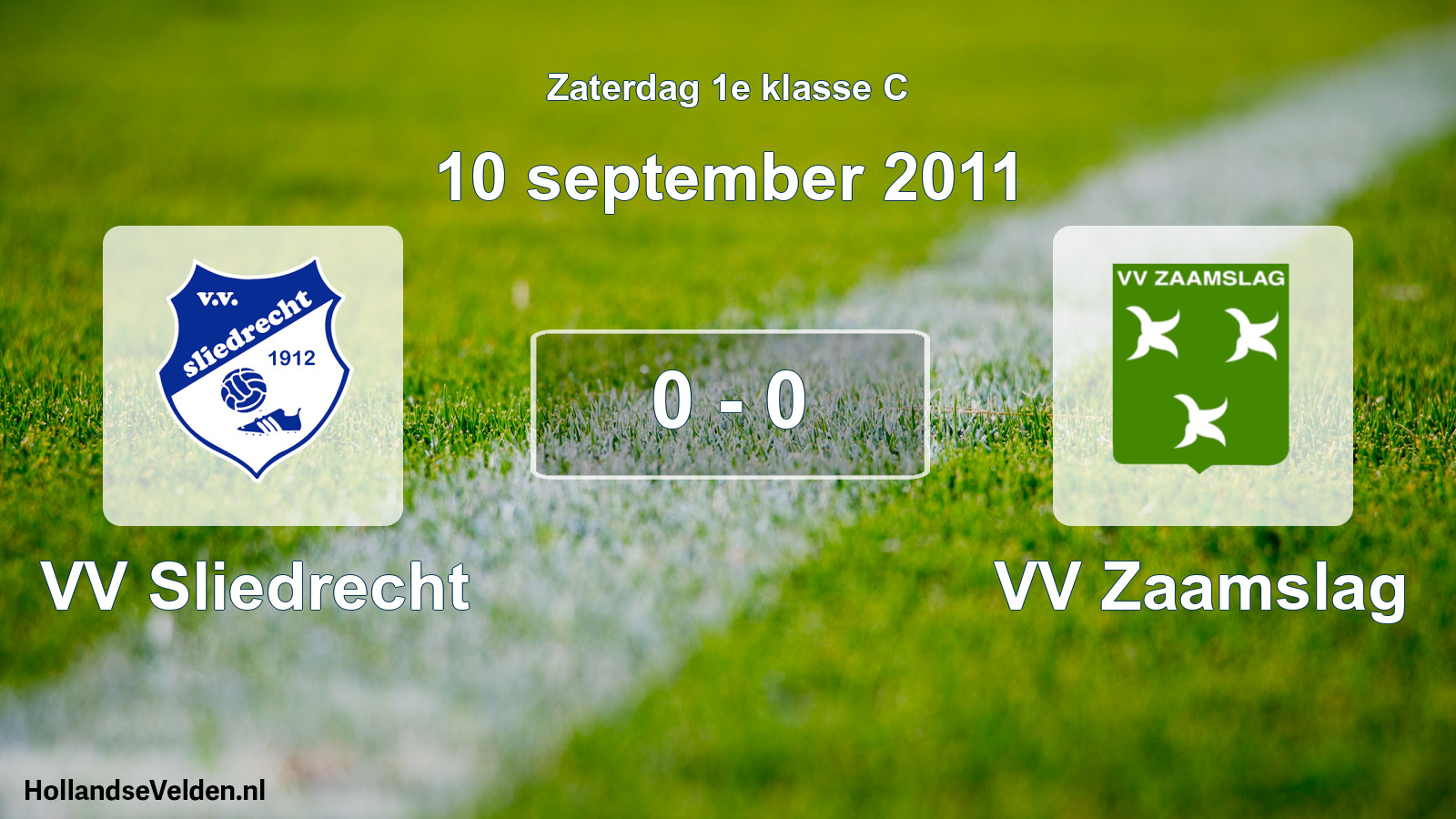Total number of matches played: VV Sliedrecht - VV Zaamslag 0 - 0 (10 September 2011)