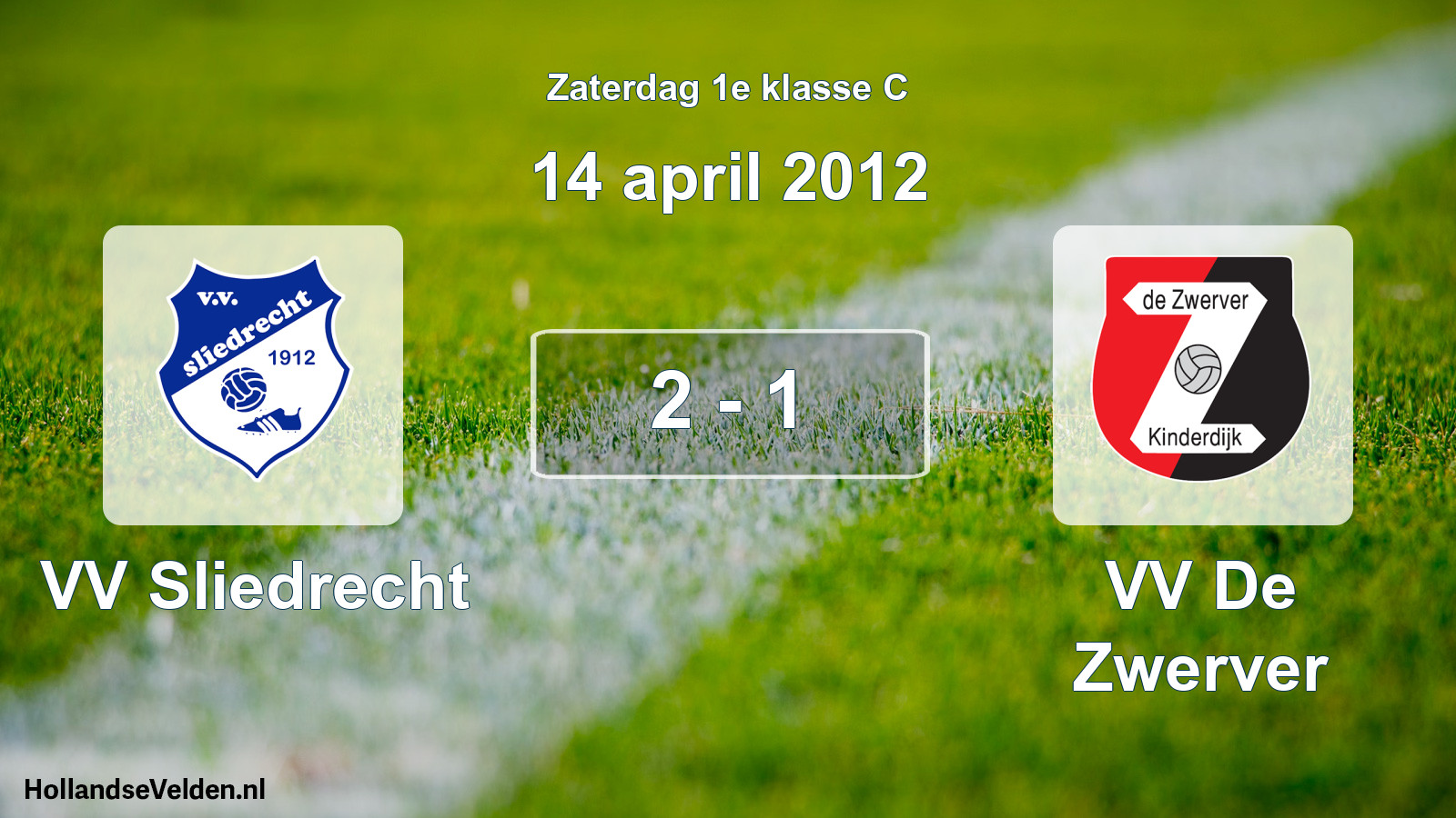 Total number of matches played: VV Sliedrecht - VV De Zwerver 2 - 1 (14 April 2012)