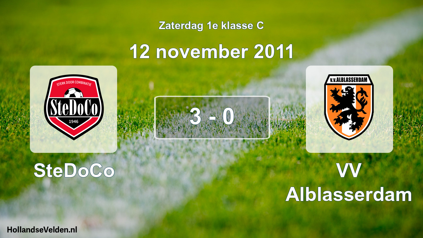 Total number of matches played: SteDoCo - VV Alblasserdam 3 - 0 (12 November 2011)