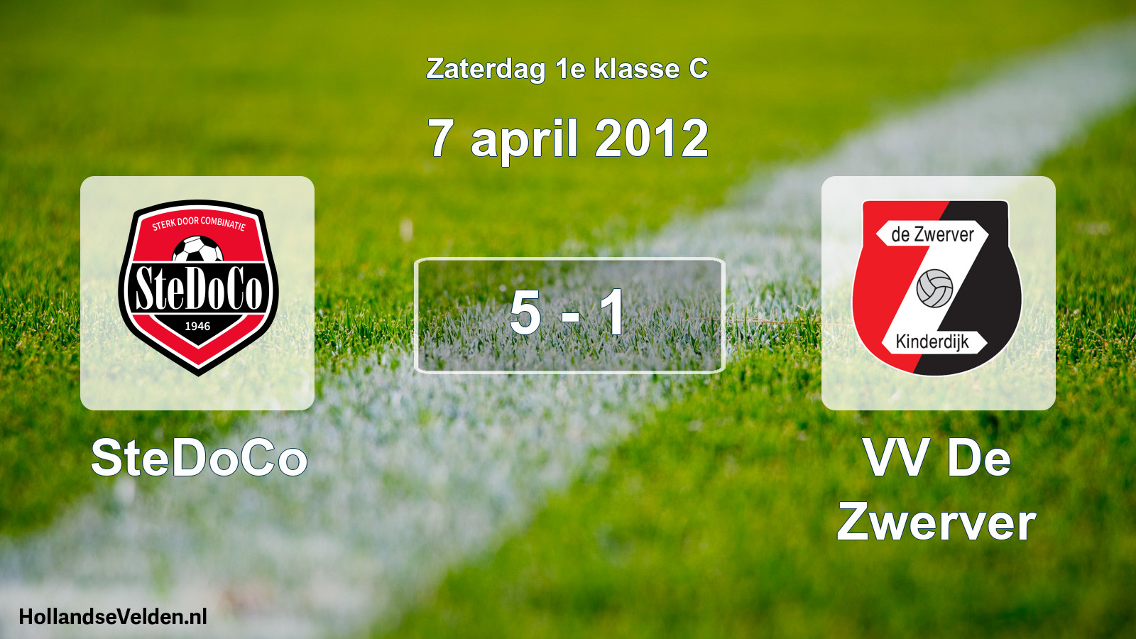 Total number of matches played: SteDoCo - VV De Zwerver 5 - 1 (7 April 2012)