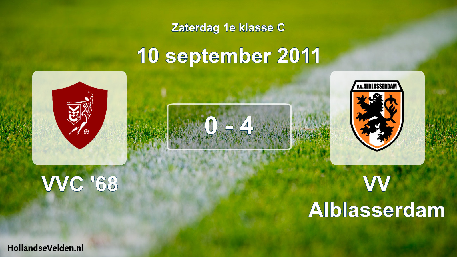 Total number of matches played: VVC '68 - VV Alblasserdam 0 - 4 (10 September 2011)