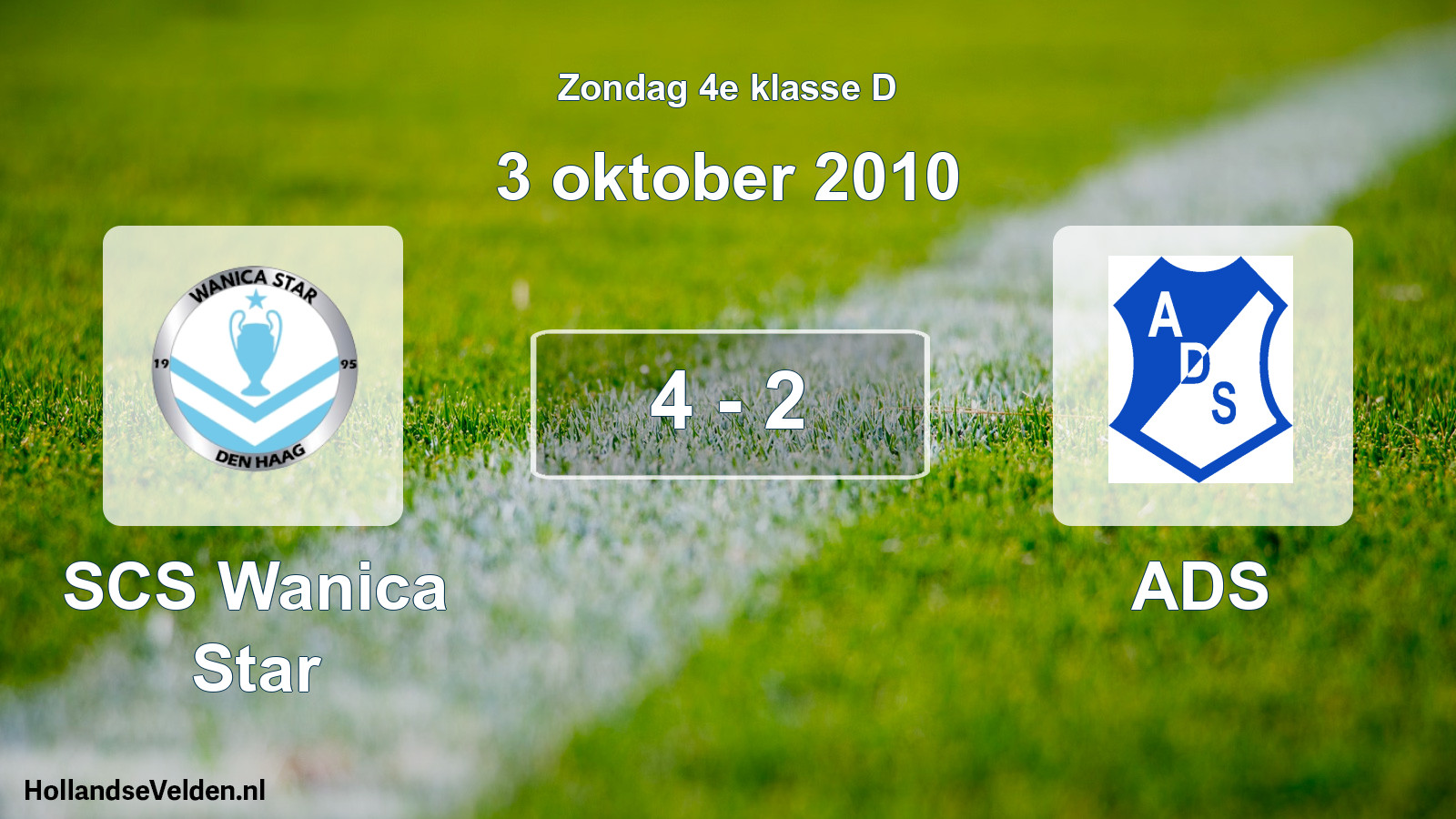 Total number of matches played: SCS Wanica Star - ADS 4 - 2 (3 October 2010)