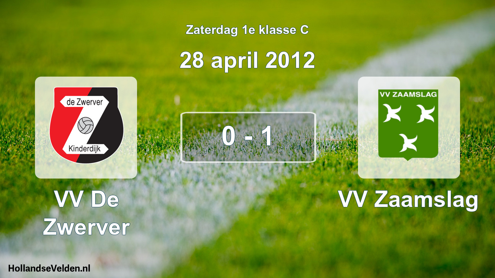 Total number of matches played: VV De Zwerver - VV Zaamslag 0 - 1 (28 April 2012)