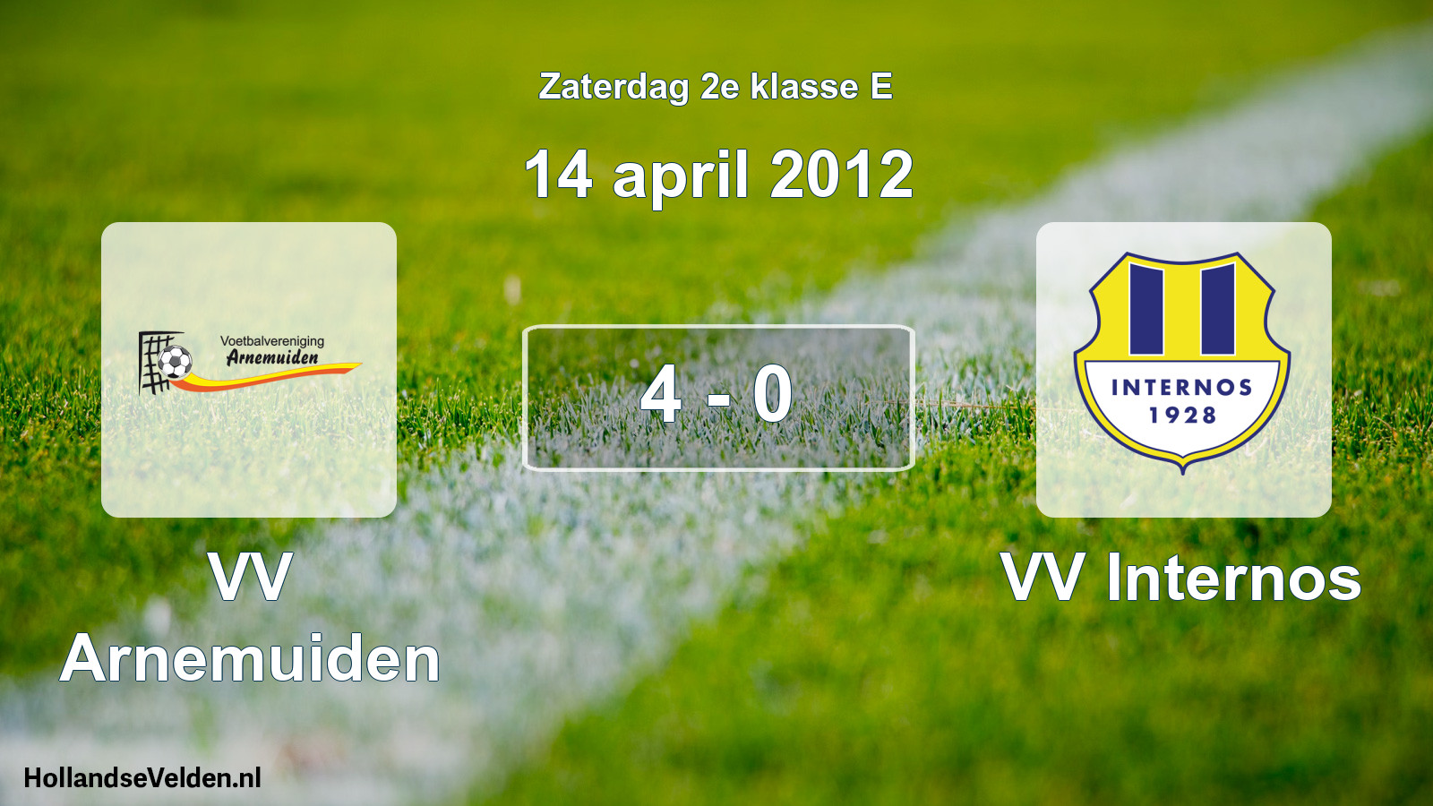 Total number of matches played: VV Arnemuiden - VV Internos 4 - 0 (14 April 2012)