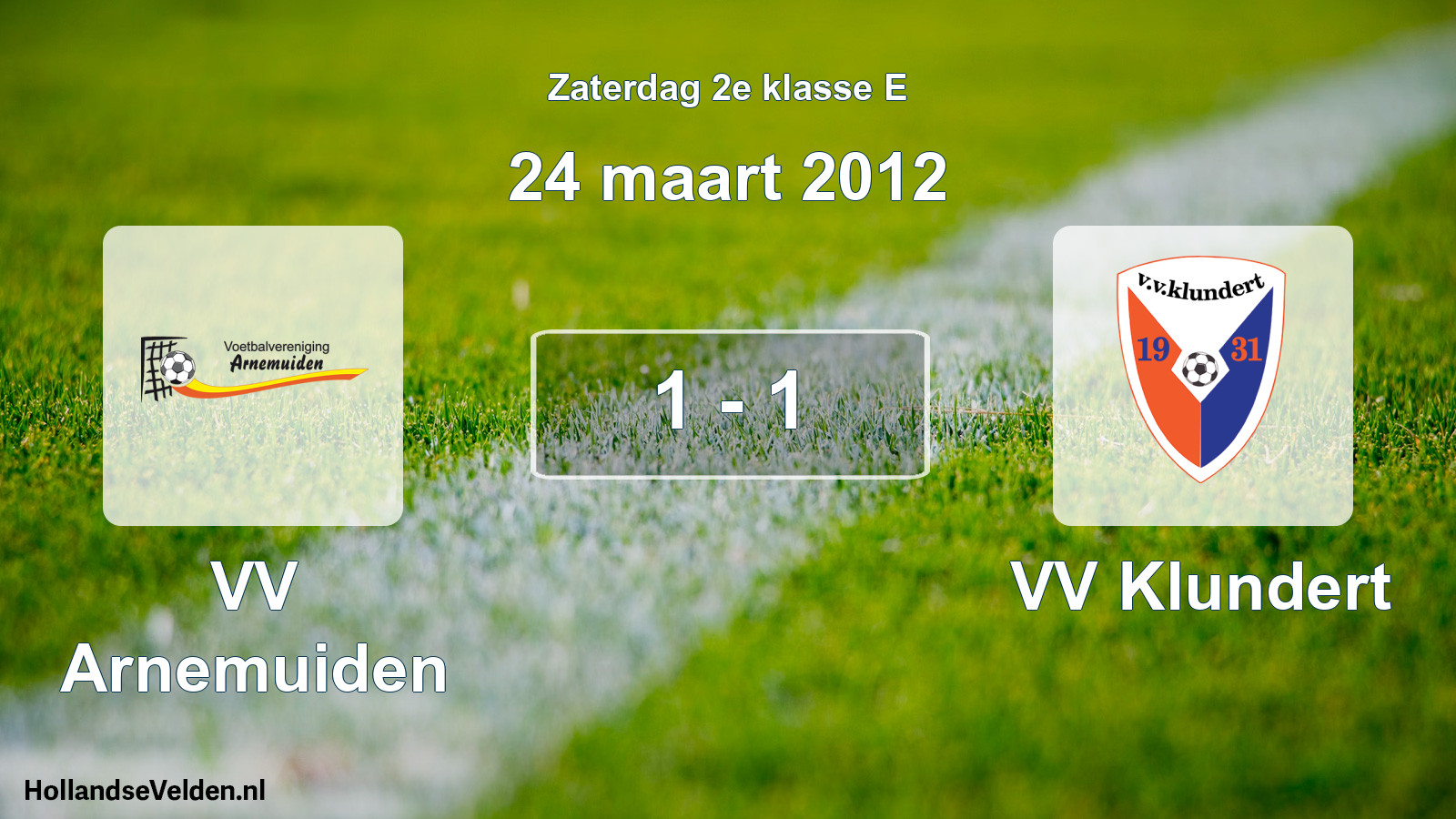 Total number of matches played: VV Arnemuiden - VV Klundert 1 - 1 (24 March 2012)