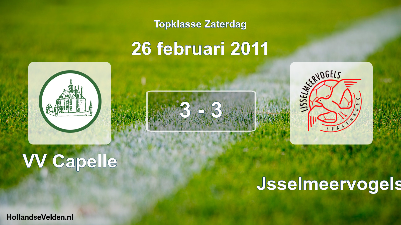 Total number of matches played: VV Capelle - IJsselmeervogels 3 - 3 (26 February 2011)