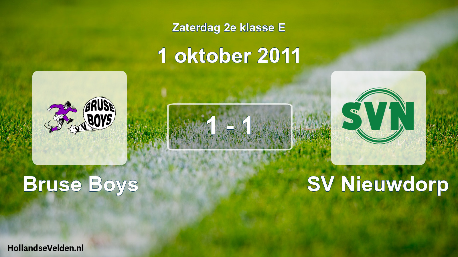 Total number of matches played: Bruse Boys - SV Nieuwdorp 1 - 1 (1 October 2011)