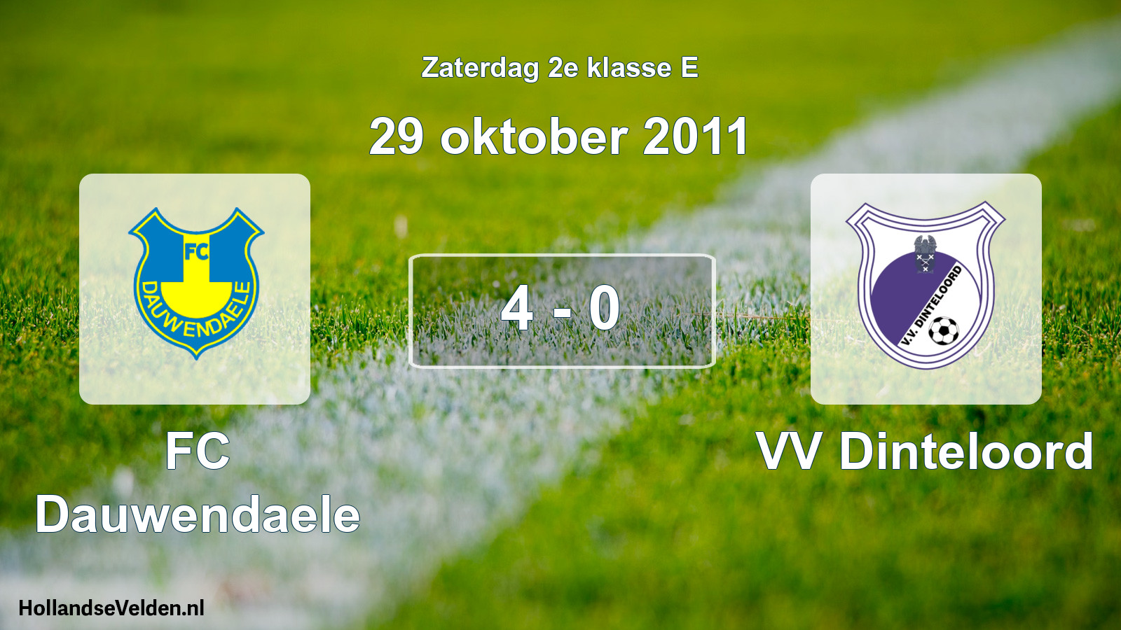 Total number of matches played: FC Dauwendaele - VV Dinteloord 4 - 0 (29 October 2011)