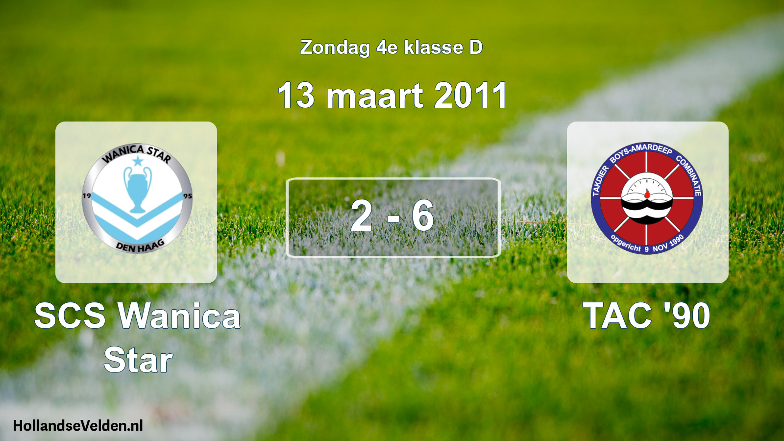 Total number of matches played: SCS Wanica Star - TAC '90 2 - 6 (13 March 2011)