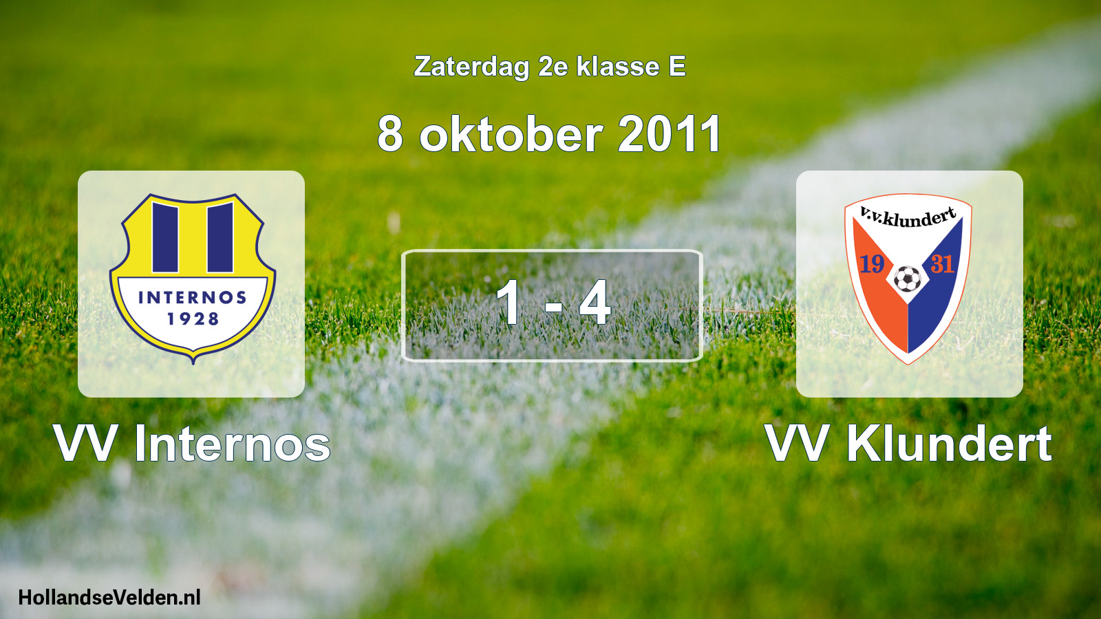 Total number of matches played: VV Internos - VV Klundert 1 - 4 (8 October 2011)