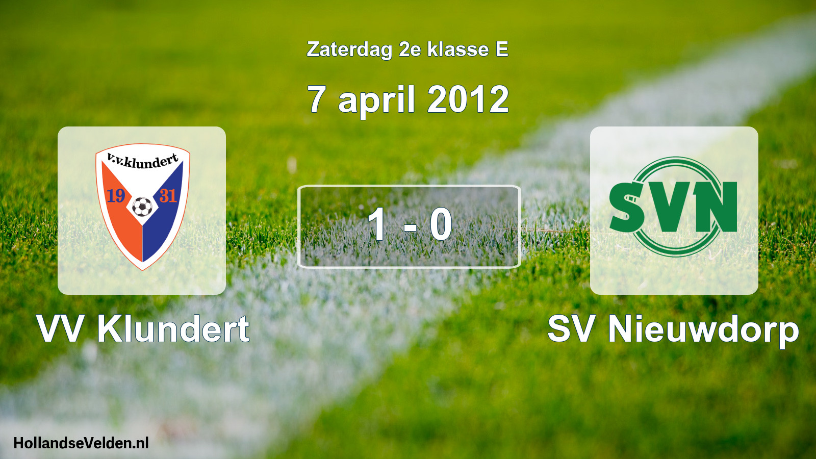 Total number of matches played: VV Klundert - SV Nieuwdorp 1 - 0 (7 April 2012)