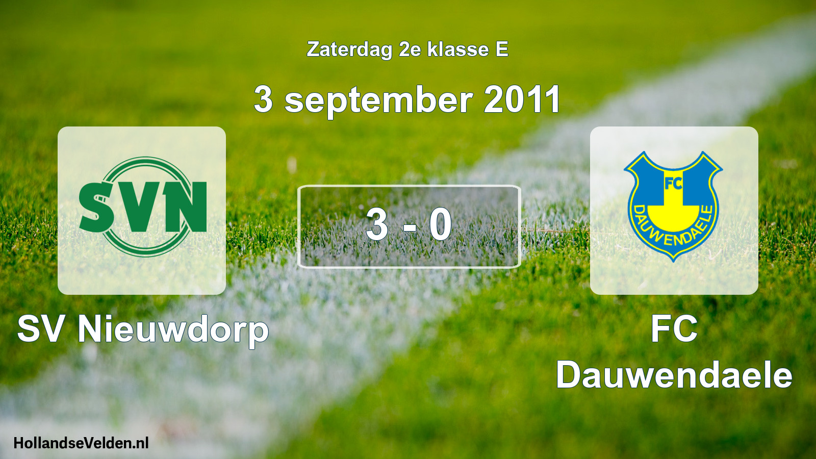 Total number of matches played: SV Nieuwdorp - FC Dauwendaele 3 - 0 (3 September 2011)