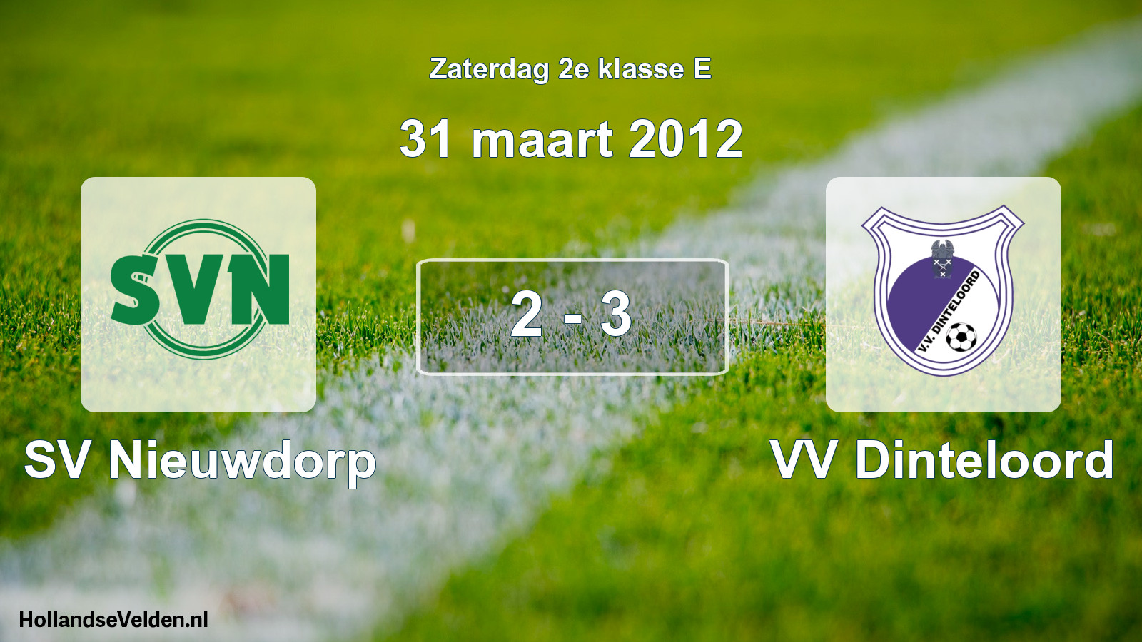 Total number of matches played: SV Nieuwdorp - VV Dinteloord 2 - 3 (31 March 2012)