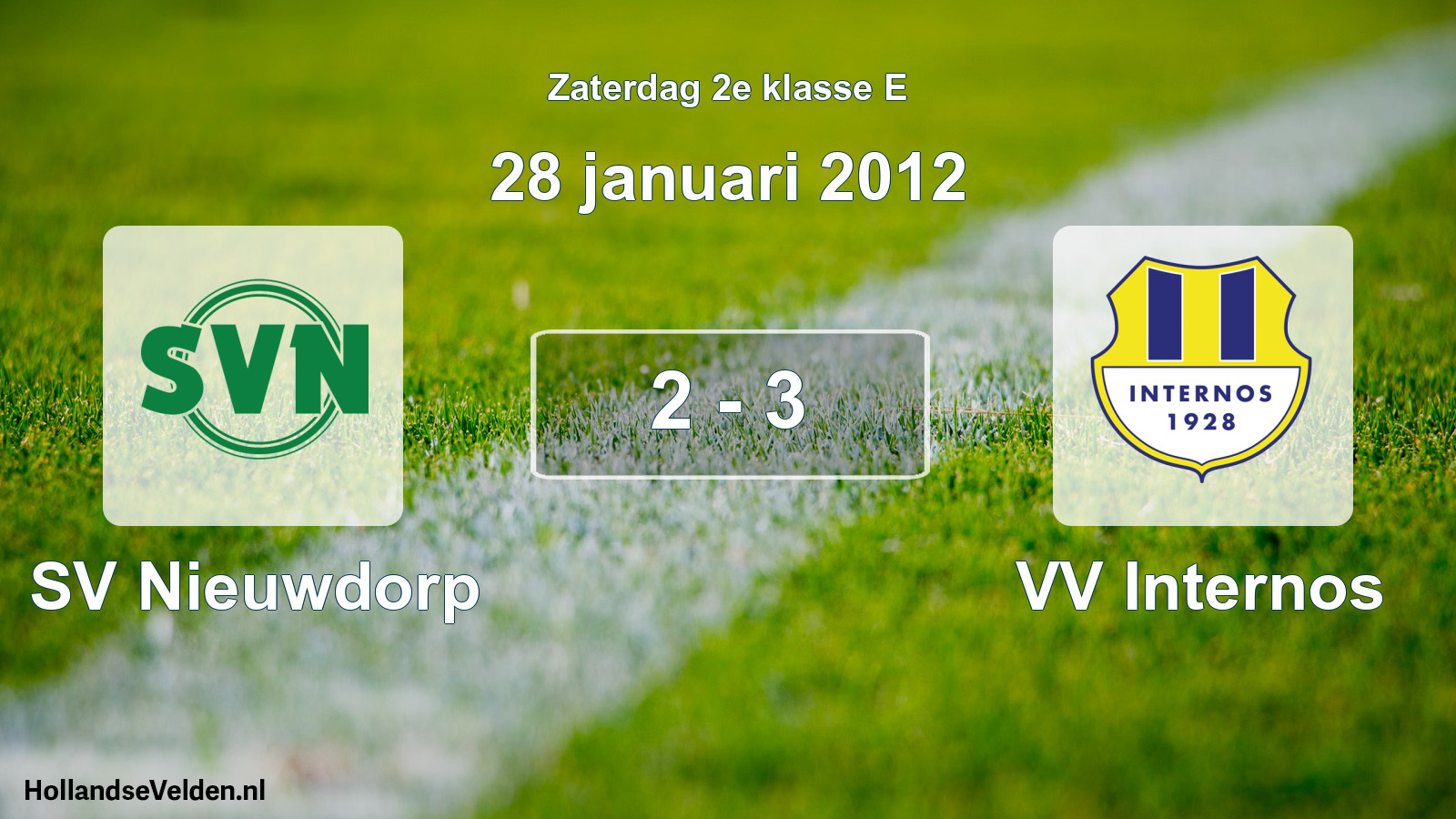 Total number of matches played: SV Nieuwdorp - VV Internos 2 - 3 (28 January 2012)