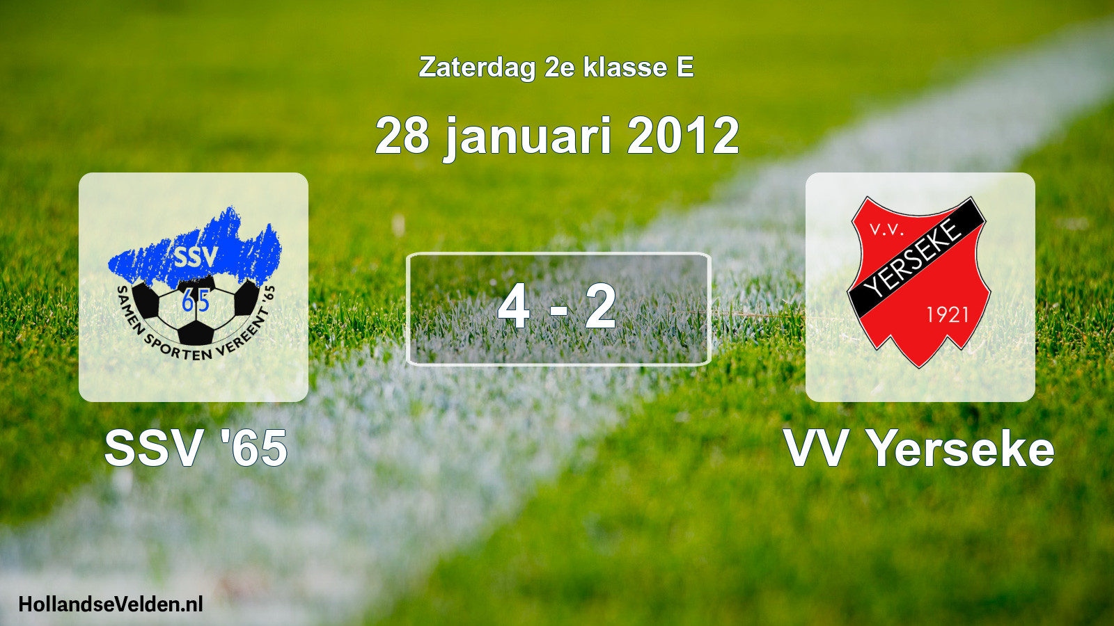 Total number of matches played: SSV '65 - VV Yerseke 4 - 2 (28 January 2012)