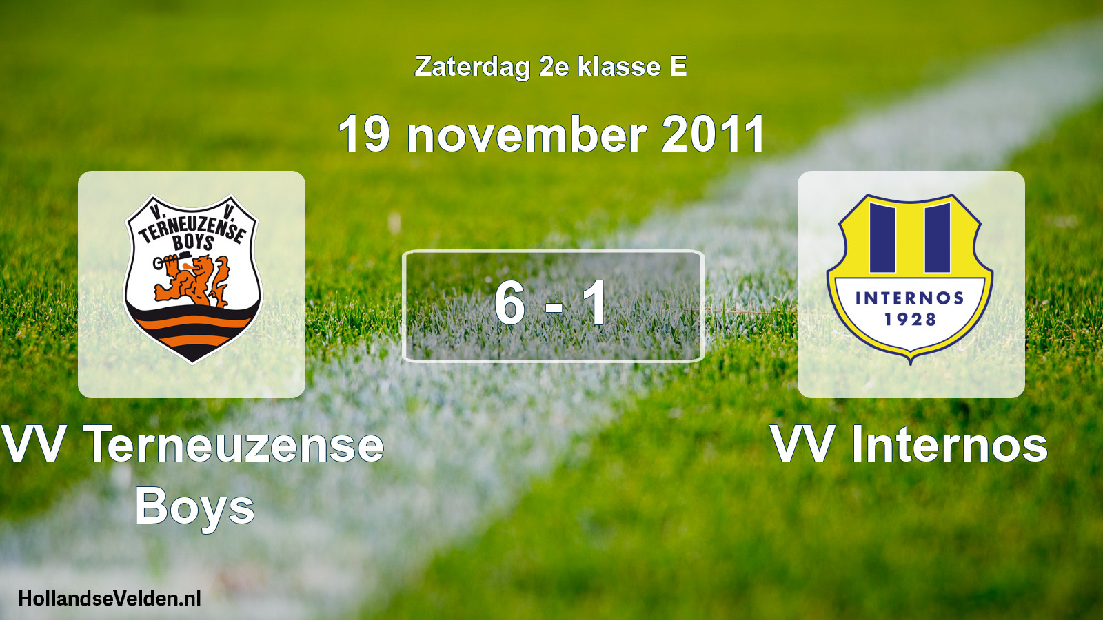 Total number of matches played: VV Terneuzense Boys - VV Internos 6 - 1 (19 November 2011)