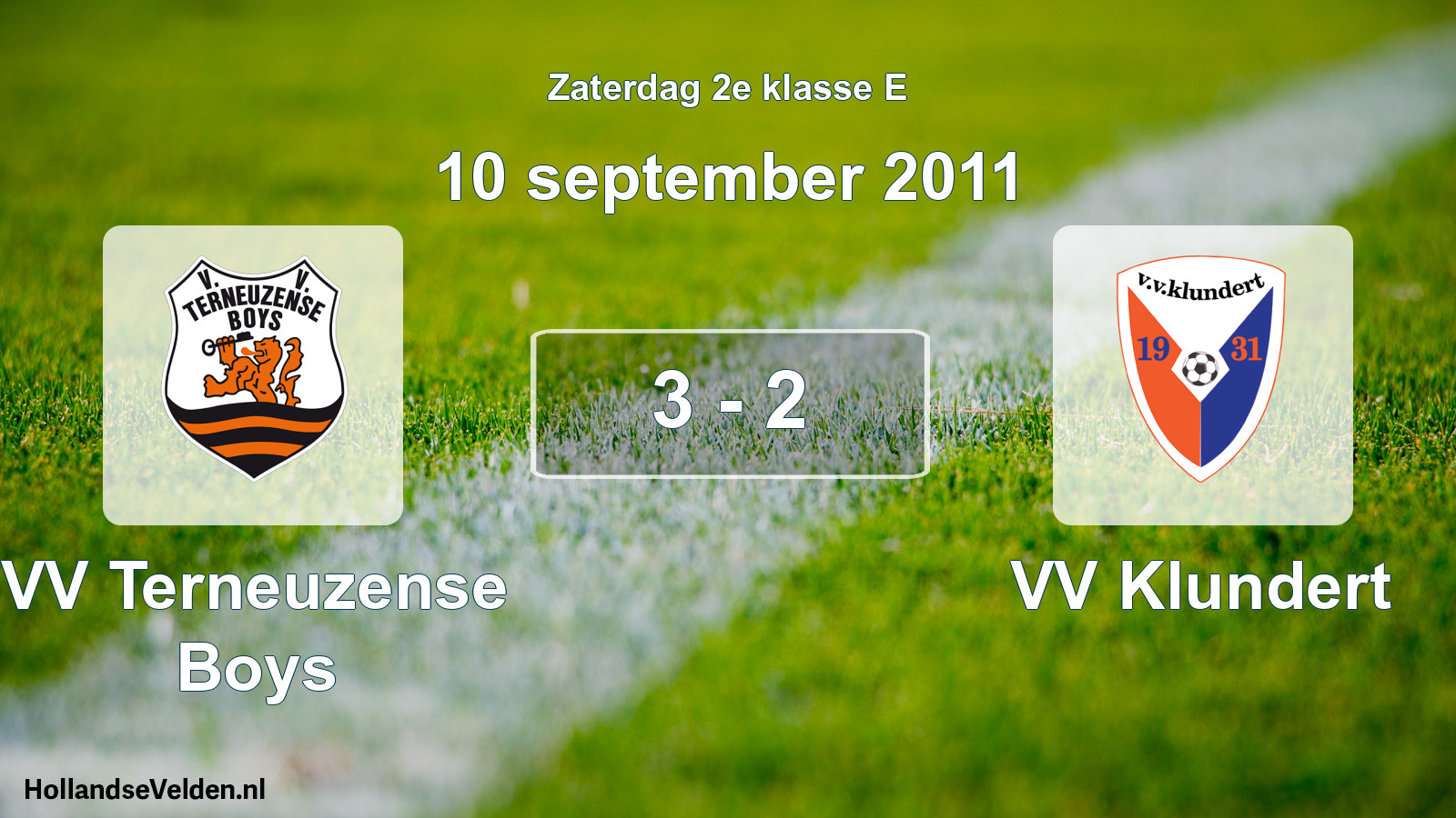 Total number of matches played: VV Terneuzense Boys - VV Klundert 3 - 2 (10 September 2011)