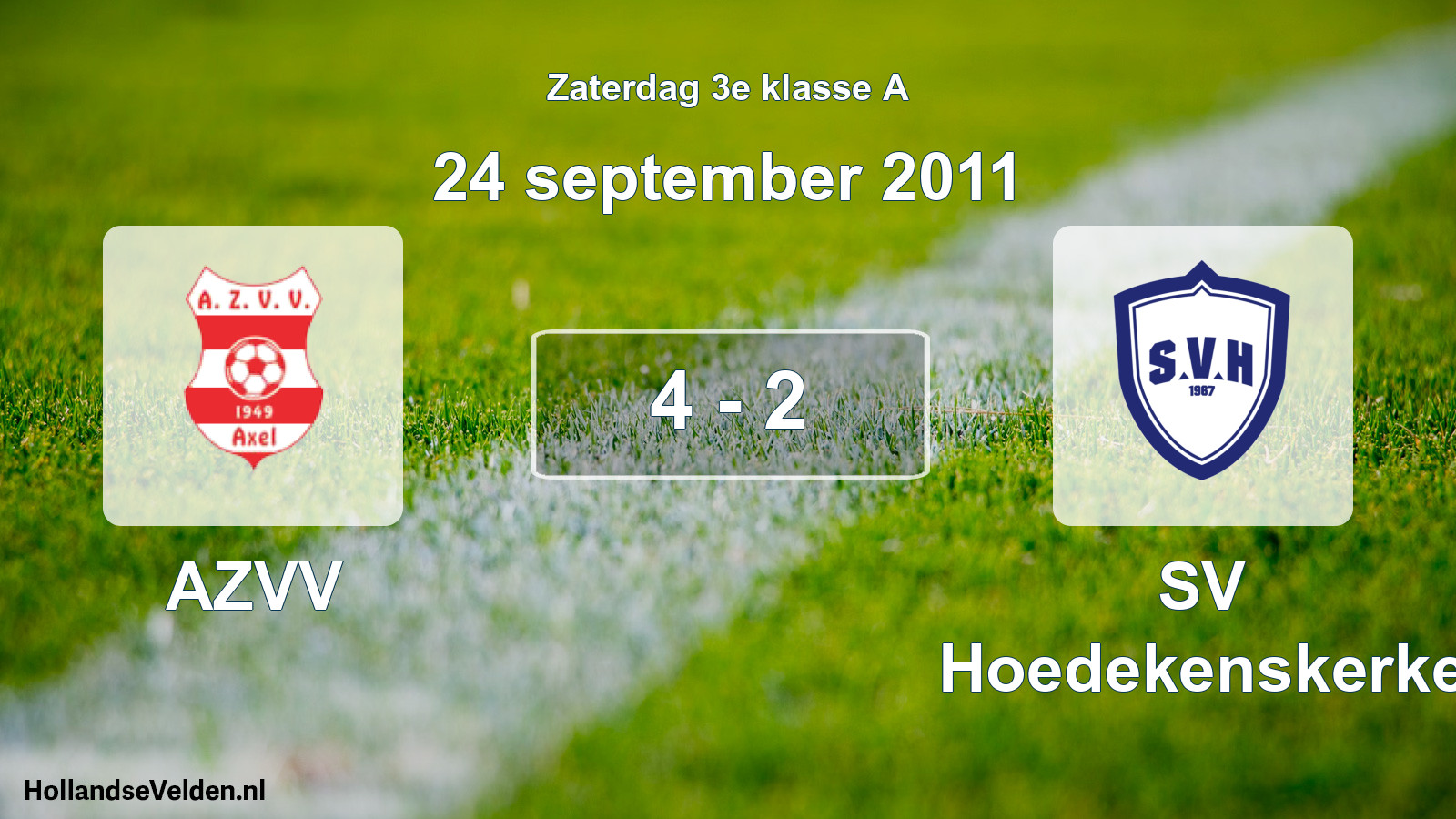 Total number of matches played: AZVV - SV Hoedekenskerke 4 - 2 (24 September 2011)