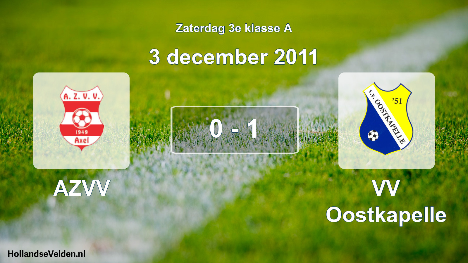 Total number of matches played: AZVV - VV Oostkapelle 0 - 1 (3 December 2011)
