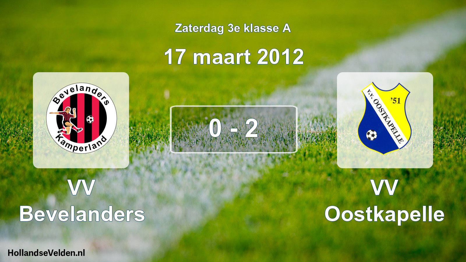 Total number of matches played: VV Bevelanders - VV Oostkapelle 0 - 2 (17 March 2012)
