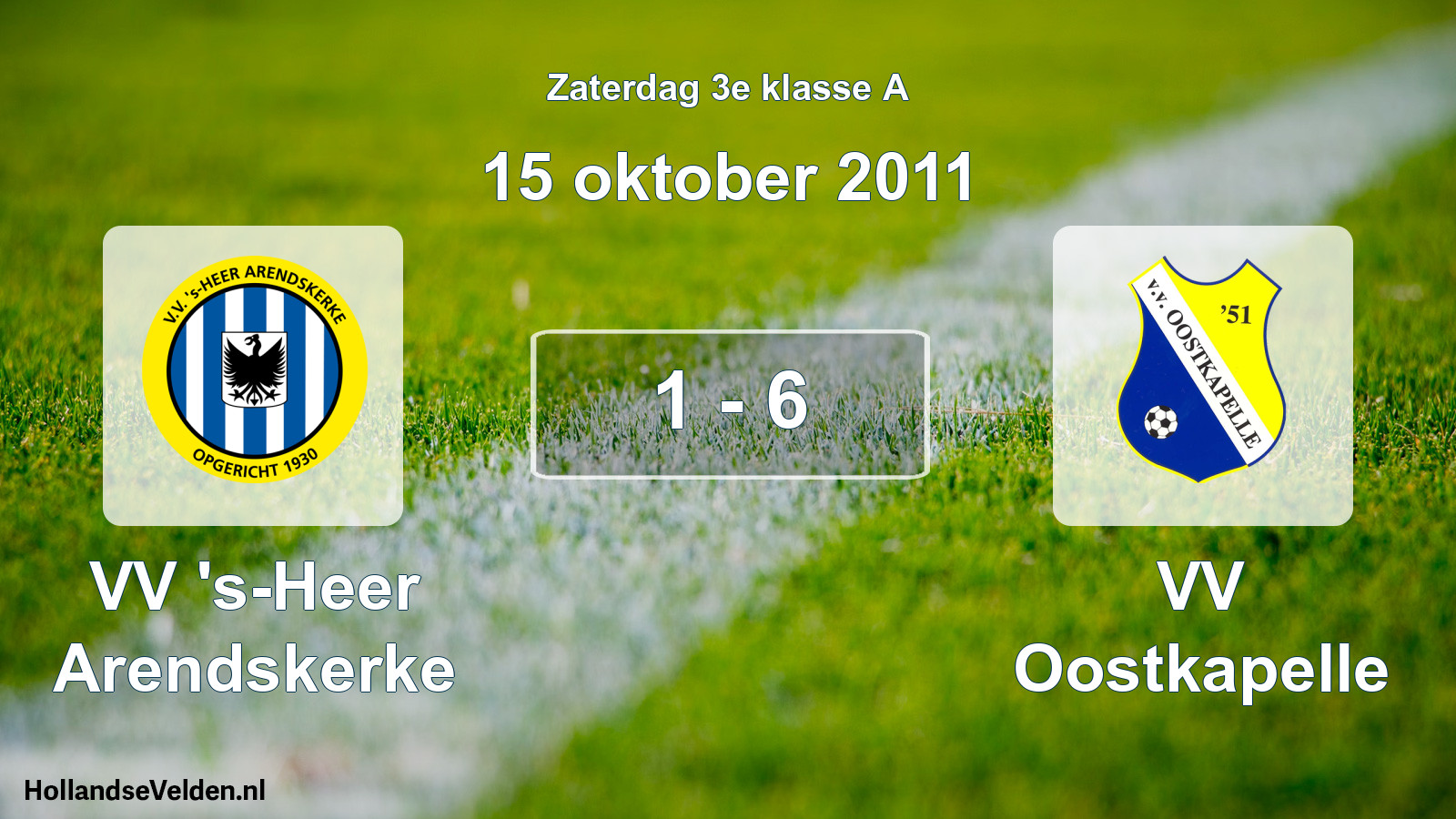 Total number of matches played: VV 's-Heer Arendskerke - VV Oostkapelle 1 - 6 (15 October 2011)