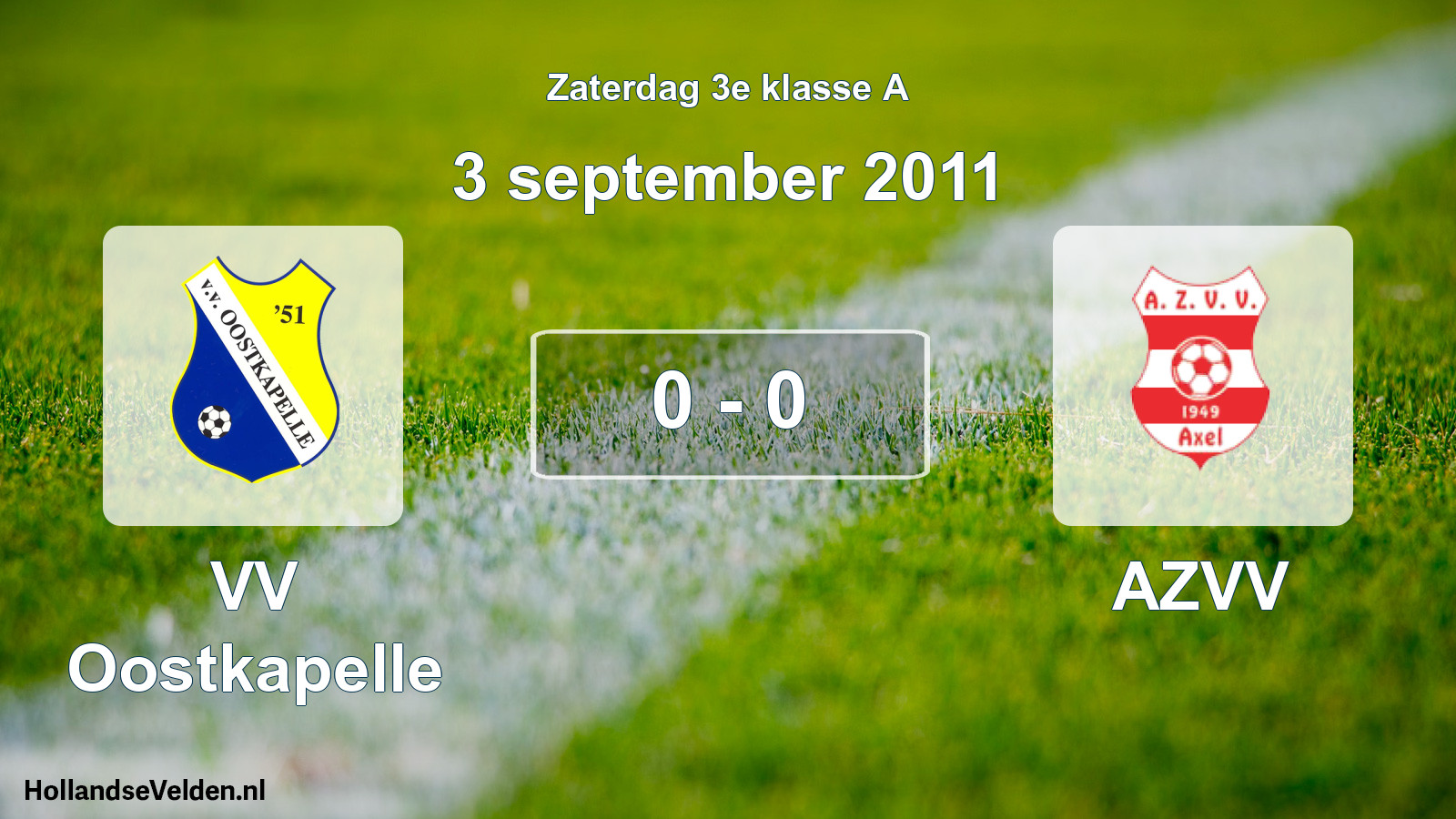 Total number of matches played: VV Oostkapelle - AZVV 0 - 0 (3 September 2011)