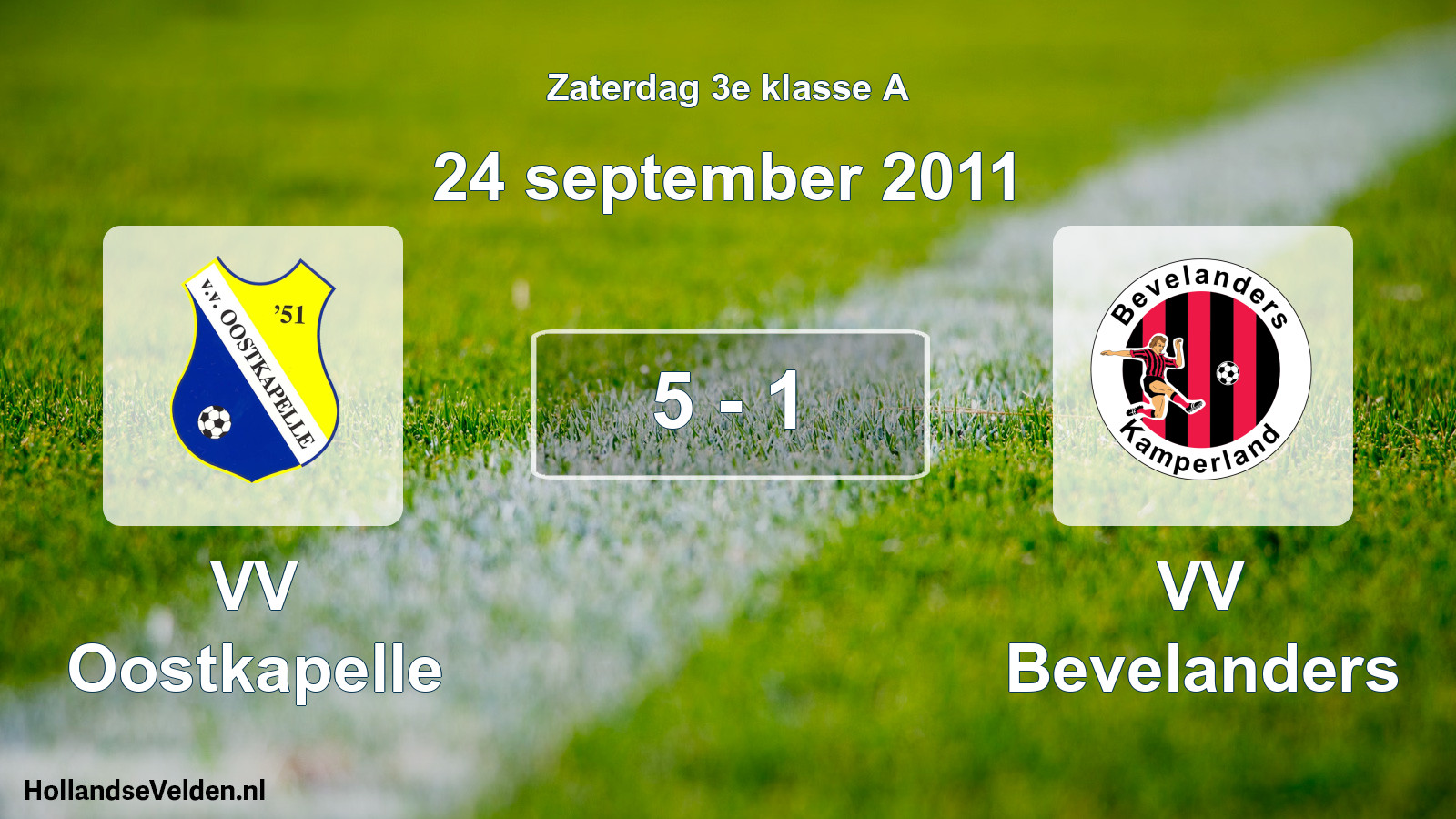 Total number of matches played: VV Oostkapelle - VV Bevelanders 5 - 1 (24 September 2011)