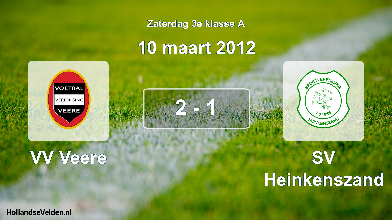 Total number of matches played: VV Veere - SV Heinkenszand 2 - 1 (10 March 2012)