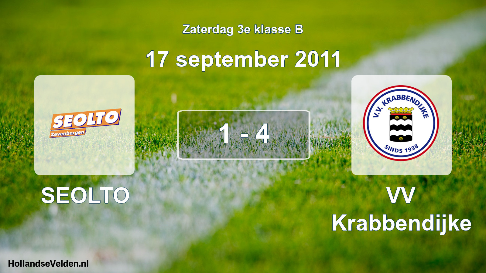 Total number of matches played: SEOLTO - VV Krabbendijke 1 - 4 (17 September 2011)