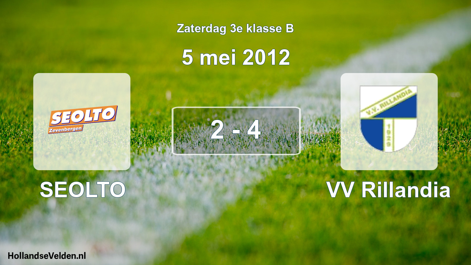 Total number of matches played: SEOLTO - VV Rillandia 2 - 4 (5 May 2012)