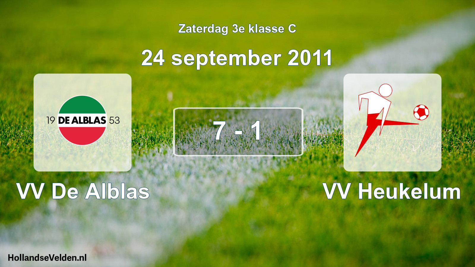 Total number of matches played: VV De Alblas - VV Heukelum 7 - 1 (24 September 2011)