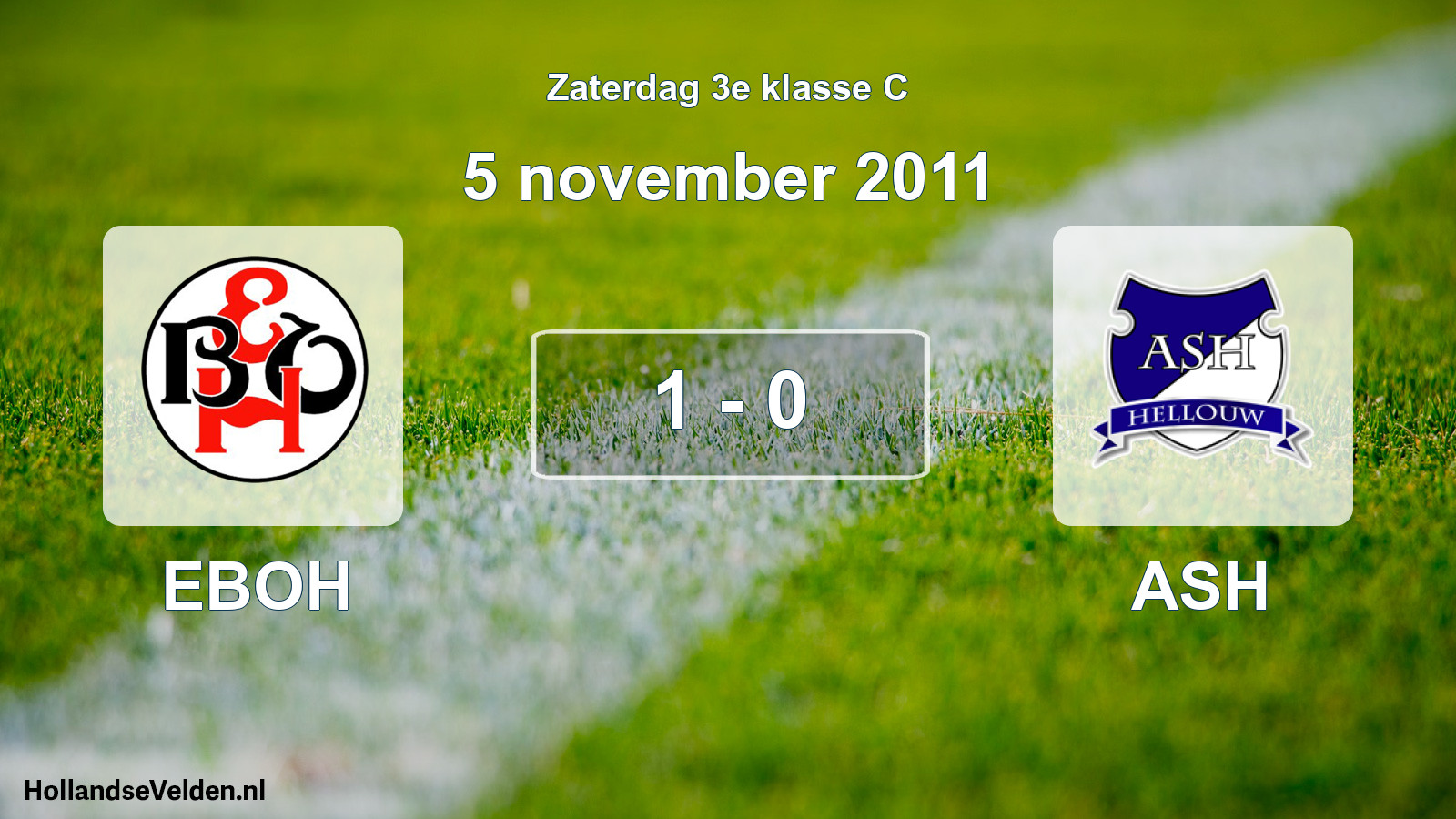 Total number of matches played: EBOH - ASH 1 - 0 (5 November 2011)