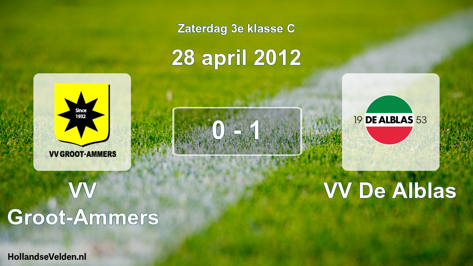 Total number of matches played: VV Groot-Ammers - VV De Alblas 0 - 1 (28 April 2012)