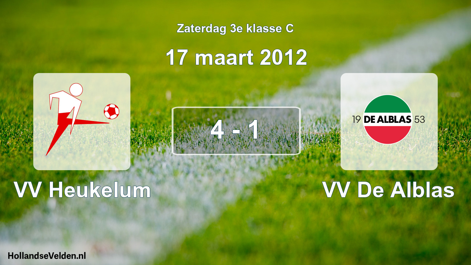 Total number of matches played: VV Heukelum - VV De Alblas 4 - 1 (17 March 2012)