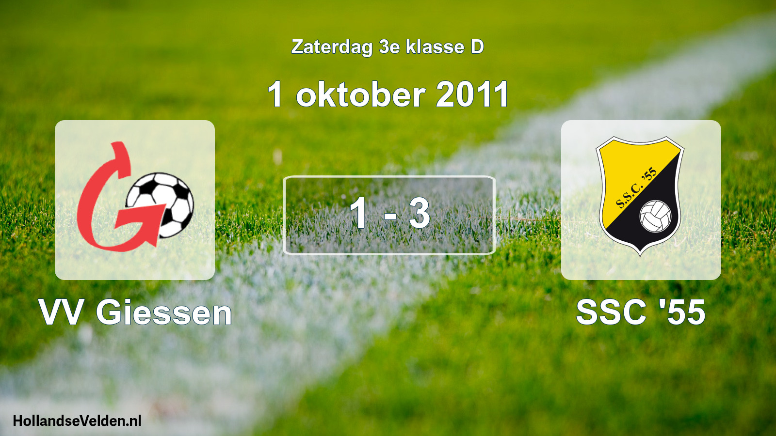 Total number of matches played: VV Giessen - SSC '55 1 - 3 (1 October 2011)