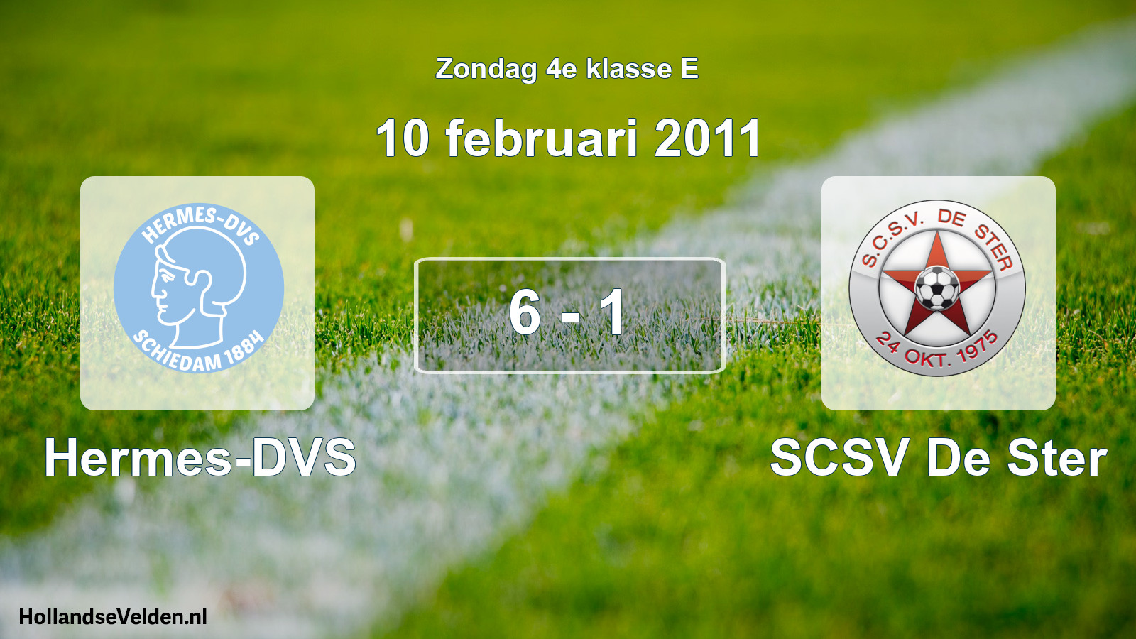 Total number of matches played: Hermes-DVS - SCSV De Ster 6 - 1 (10 February 2011)
