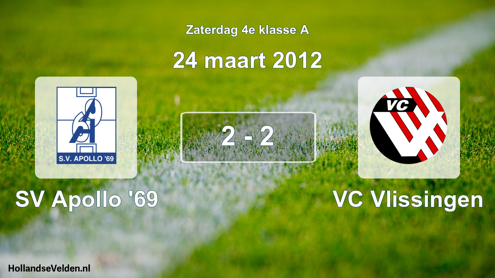 Total number of matches played: SV Apollo '69 - VC Vlissingen 2 - 2 (24 March 2012)