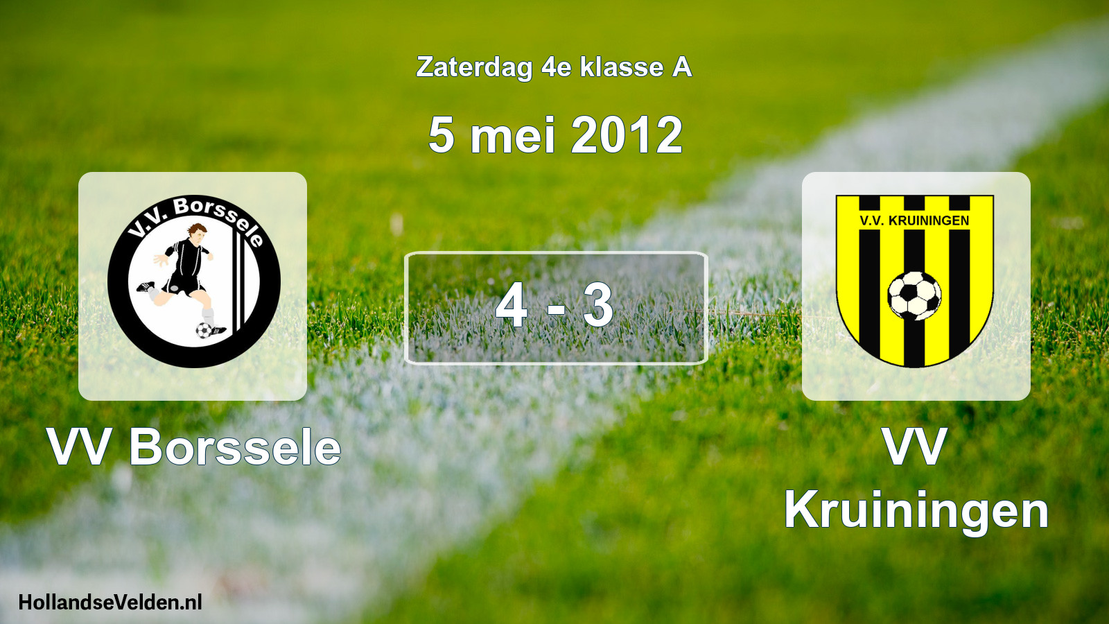 Total number of matches played: VV Borssele - VV Kruiningen 4 - 3 (5 May 2012)