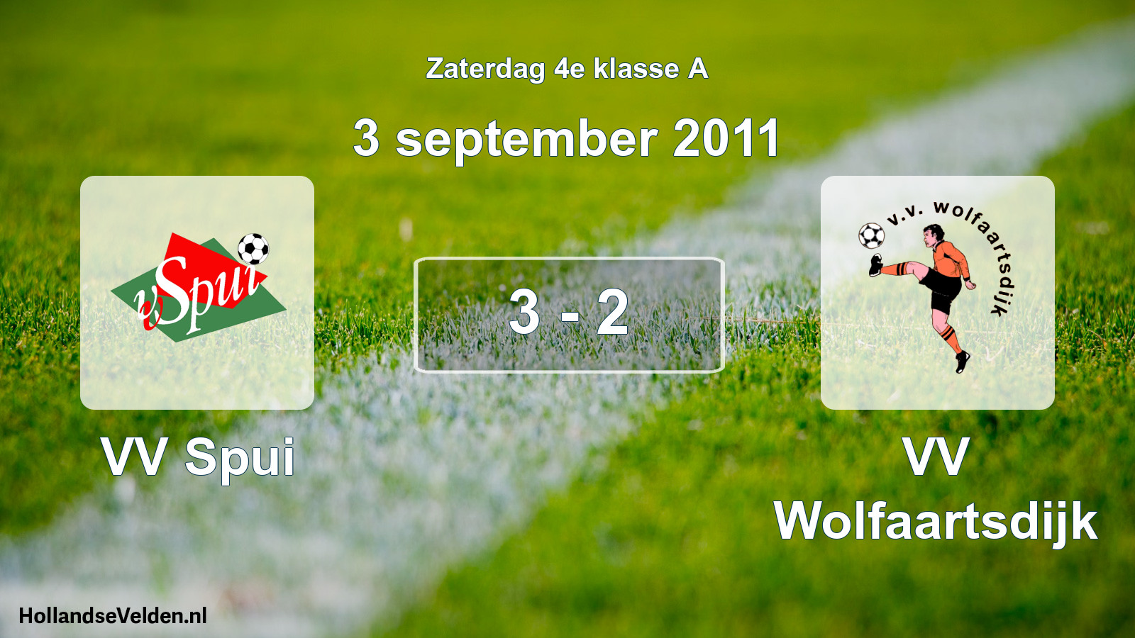Total number of matches played: VV Spui - VV Wolfaartsdijk 3 - 2 (3 September 2011)
