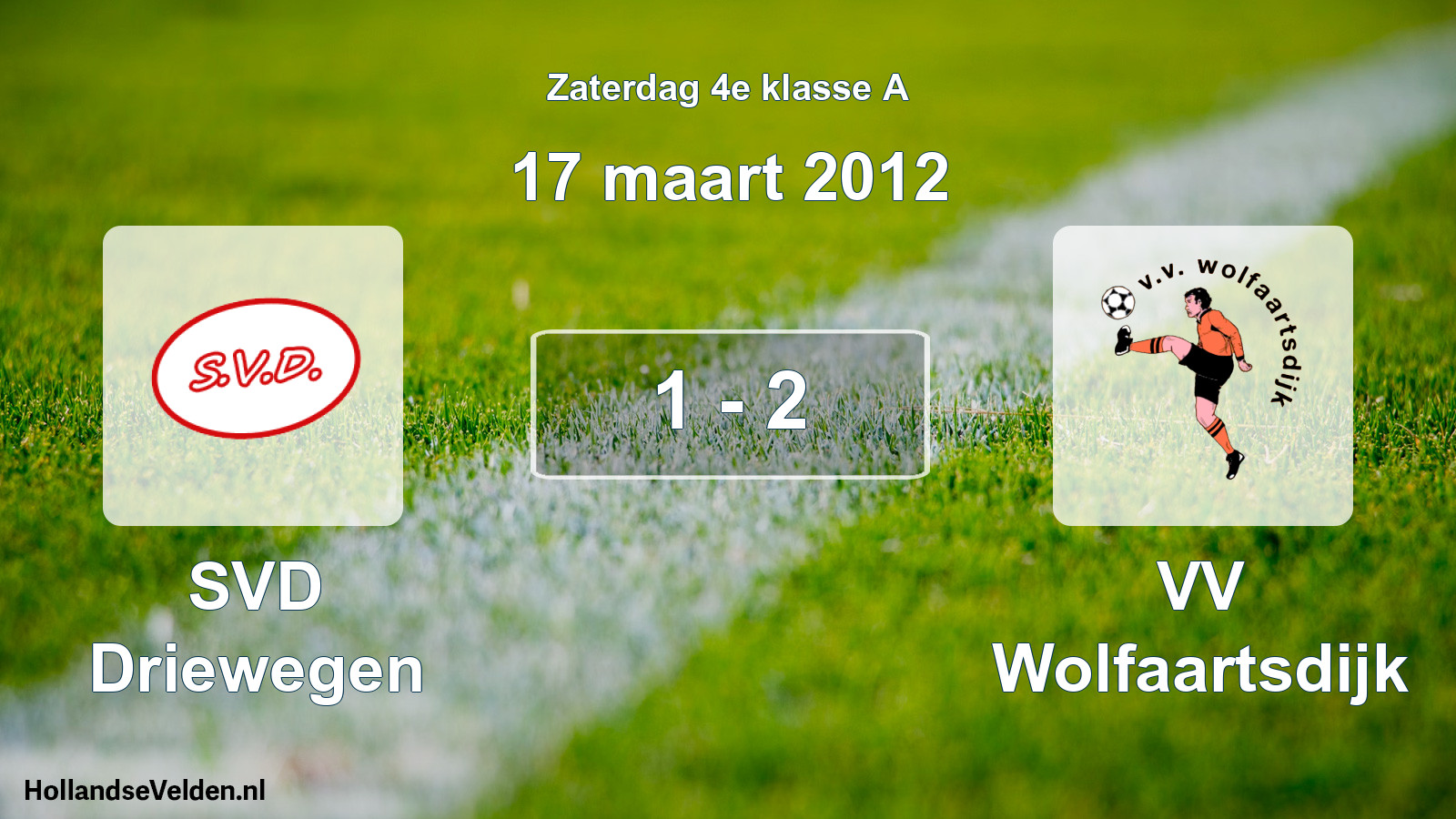 Total number of matches played: SVD Driewegen - VV Wolfaartsdijk 1 - 2 (17 March 2012)