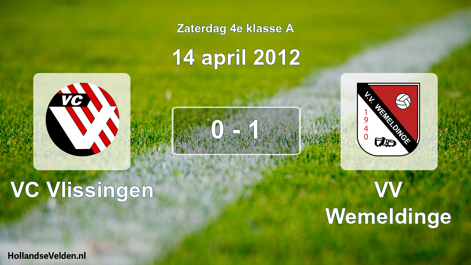 Total number of matches played: VC Vlissingen - VV Wemeldinge 0 - 1 (14 April 2012)