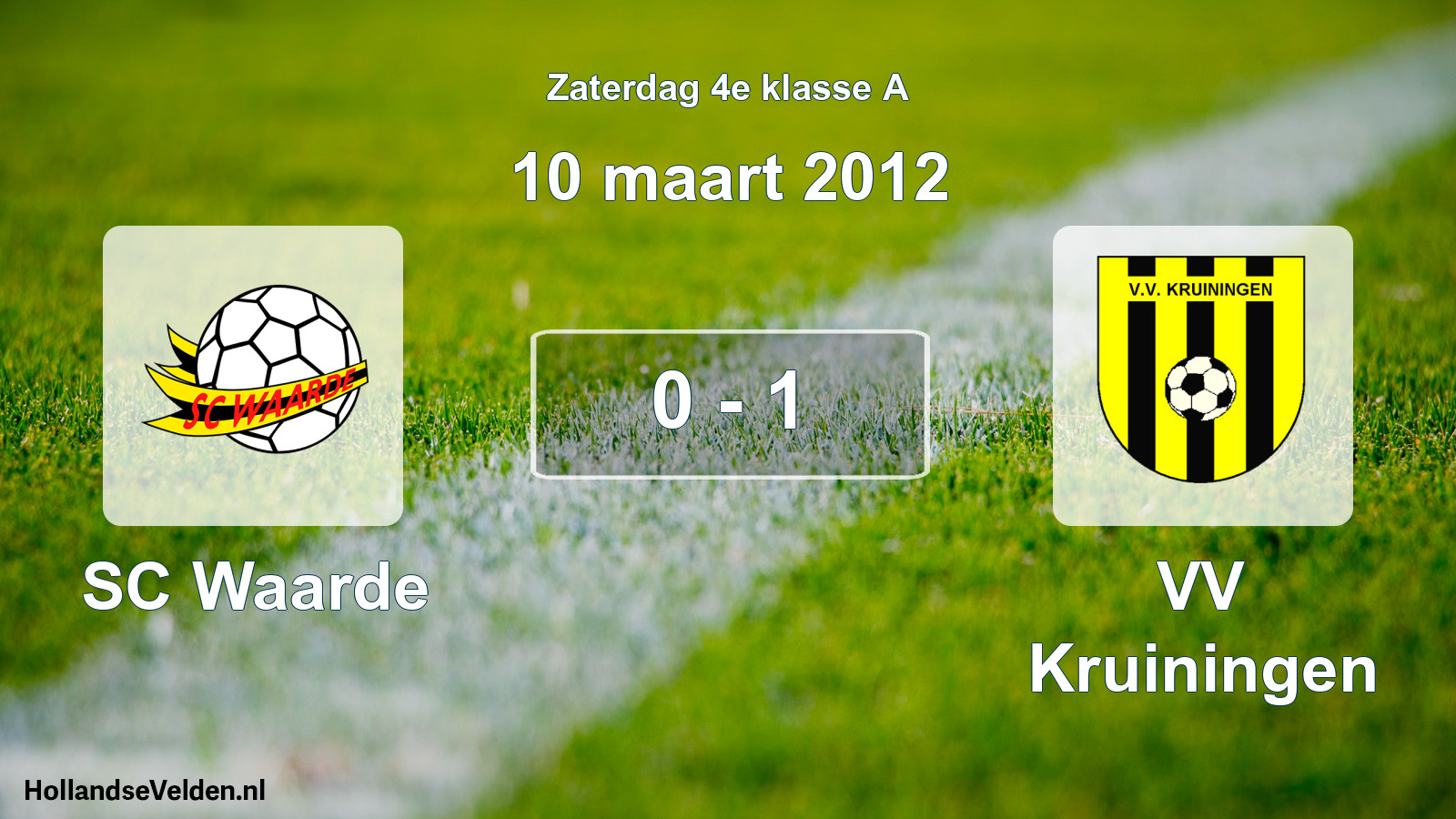 Total number of matches played: SC Waarde - VV Kruiningen 0 - 1 (10 March 2012)
