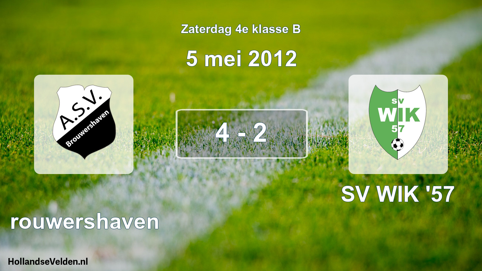 Total number of matches played: Brouwershaven - SV WIK '57 4 - 2 (5 May 2012)