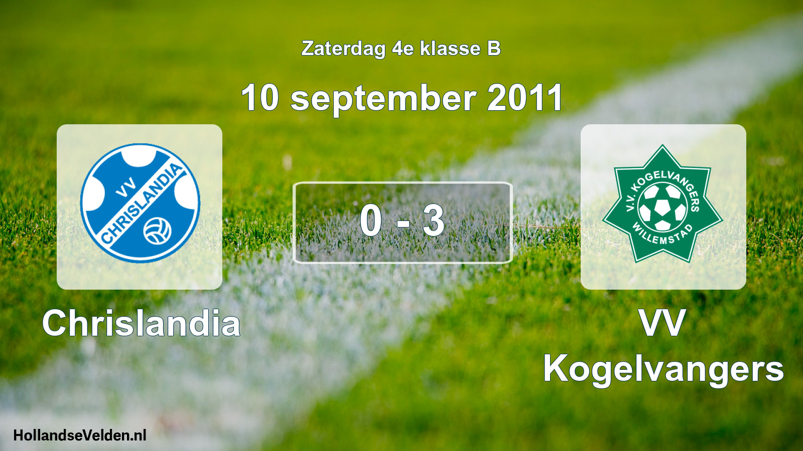 Total number of matches played: Chrislandia - VV Kogelvangers 0 - 3 (10 September 2011)