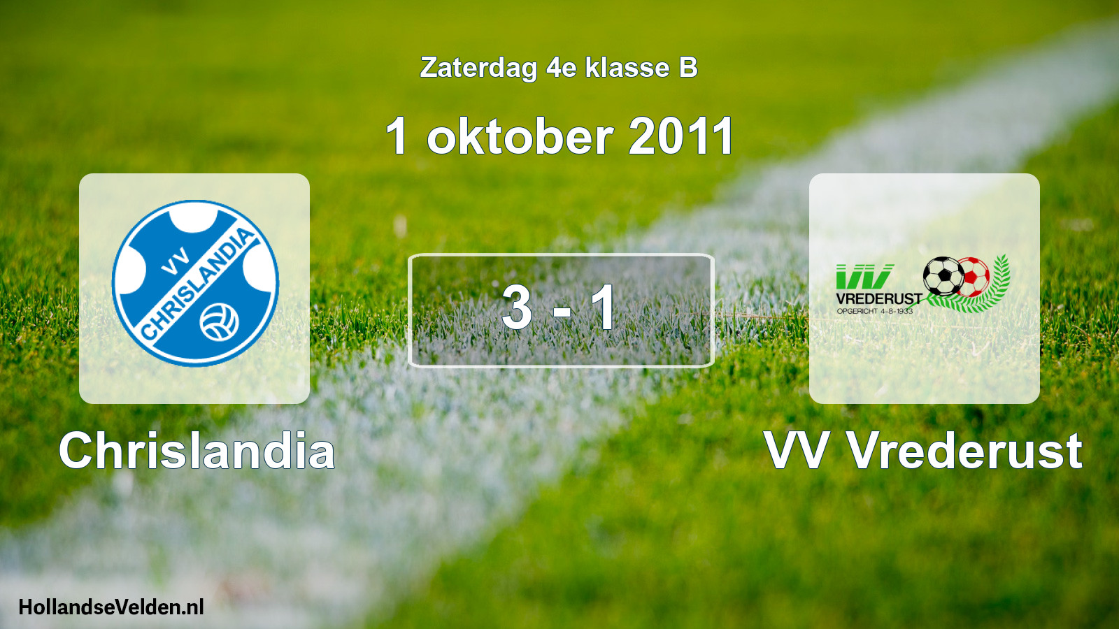 Total number of matches played: Chrislandia - VV Vrederust 3 - 1 (1 October 2011)