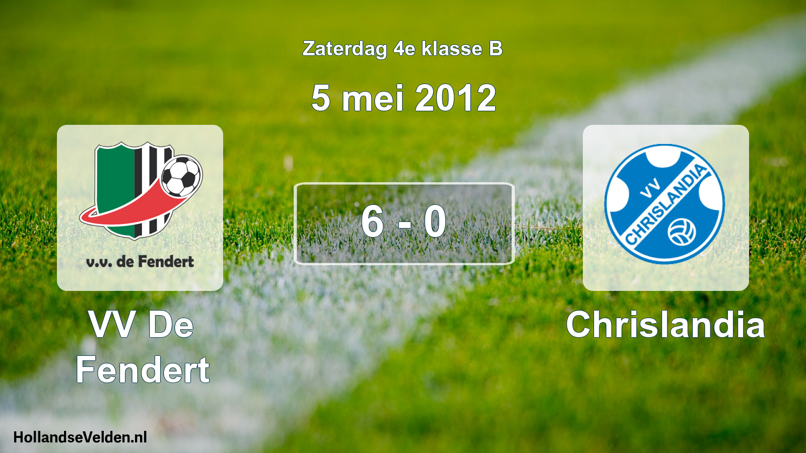 Total number of matches played: VV De Fendert - Chrislandia 6 - 0 (5 May 2012)